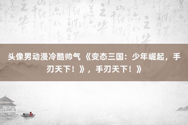 头像男动漫冷酷帅气 《变态三国：少年崛起，手刃天下！》，手刃天下！》