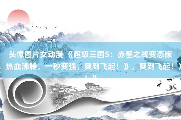 头像图片女动漫 《超级三国5：赤壁之战变态版，热血沸腾，一秒变强，爽到飞起！》，爽到飞起！》